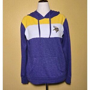 Minnesota Vikings Hoodie Womens Medium Purple Fleece Hooded Sweatshirt Gold Skol